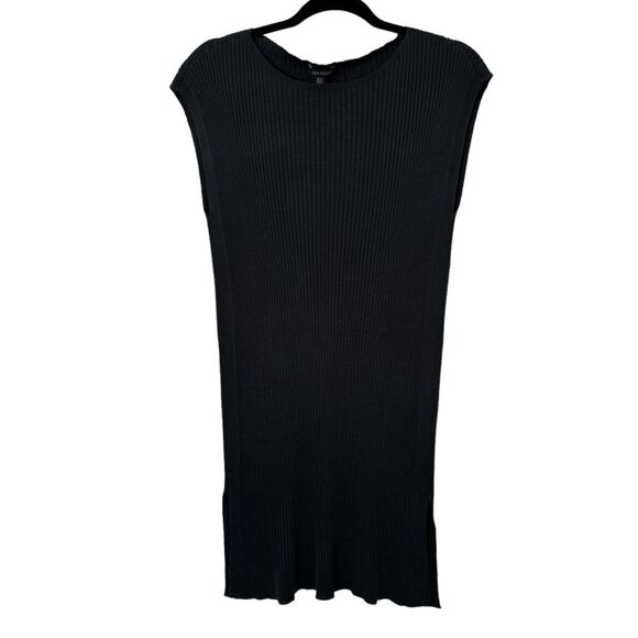 EILEEN FISHER Gray Ribbed Lightweight Sleeveless Sweater Tunic Top, Size S - Picture 1 of 10